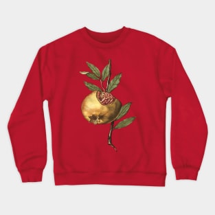 Mediterranean Pomegranate Fruit And Seeds Vector Art Crewneck Sweatshirt